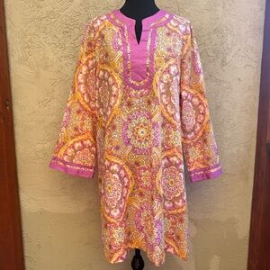 Oscar De La Renta Mandala Tunic Caftan Dress